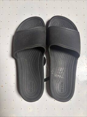 CROCS Classic Slide Sandals in Charcoal size W7